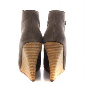Christian Louboutin CHAPERON 100 SUEDE ショートブーツ ウエッジソール スエード 36 23.0cm グレー