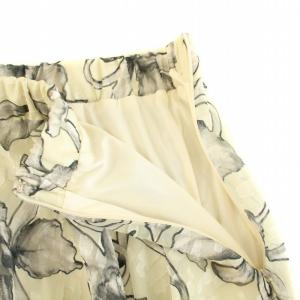 Ameri VINTAGE 20SS スカート ロング マキシ フレア イージー 花柄 M グレー アイボリー