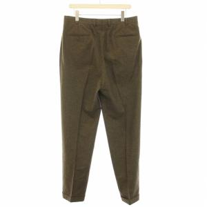 Brooks Brothers テーパードパンツ スラックス タック ジップフライ ウール 35 XS チャコールブラウン