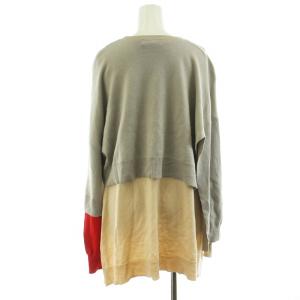 22AW ダブルスリーブレイヤードプルオーバー ニット カットソー 長袖 