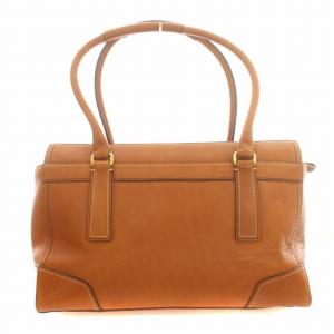 COACH ハンプトンズラージキャリオール 11048 レザー ハンドバッグ 茶 ブラウン