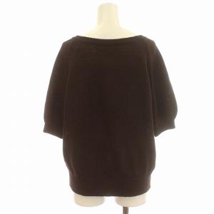 IENA 23SS テープヤーン2WAY BACK Vネック リネン混 半袖 ニット F 茶 ブラウン