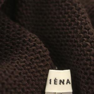 IENA 23SS テープヤーン2WAY BACK Vネック リネン混 半袖 ニット F 茶 ブラウン