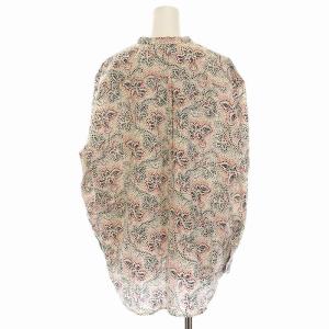 ISABEL MARANT ETOILE シャツ ブラウス バンドカラー 花柄 総柄 長袖 34 S 白 マルチカラー