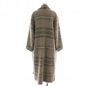 ISABEL MARANT ETOILE コート ロング ショールカラー ボーダー 34 XS ベージュ 黒 ブラック 紫 パープル