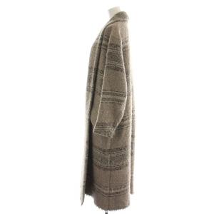 ISABEL MARANT ETOILE コート ロング ショールカラー ボーダー 34 XS ベージュ 黒 ブラック 紫 パープル