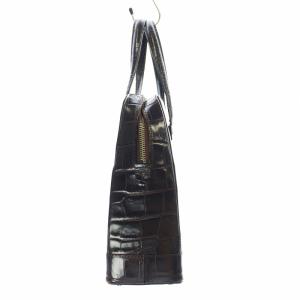 GIANNI VERSACE メデューサ ハンドバッグ レザー クロコ型押し 茶 ブラウン