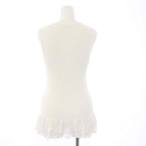 CHANEL 06P ノースリーブ リブニット カットソー ココマーク ココボタン 42 ホワイト