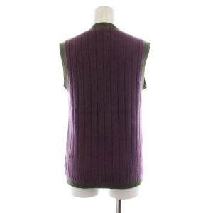 CHANEL 97A ココマーク ニットベスト カシミヤ 38 パープル グリーン