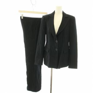 スーツ セットアップ 上下 テーラードジャケット シングル 2B ノーベント パンツ スラックス ストライプ柄 ウール 40