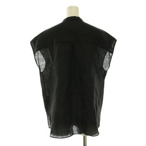 SHIPS タグ付き リネン シャツ ブラウス ノースリーブ 38 M 黒 ブラック