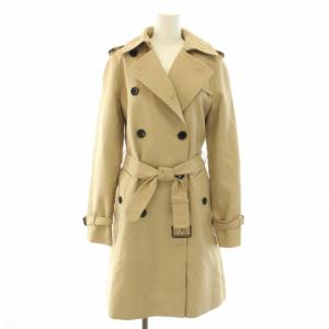 トレンチコート アウター ミドル ベルト 裏地ストライプ柄 XS ベージュ