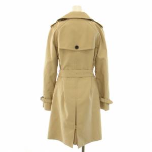 COACH トレンチコート アウター ミドル ベルト 裏地ストライプ柄 XS ベージュ