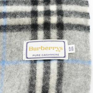 burberrys マフラー フリンジ チェック柄 カシミヤ グレー
