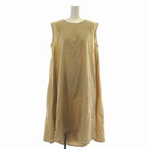 ワンピース ロング ミモレ フレア ノースリーブ べージュ /NW28