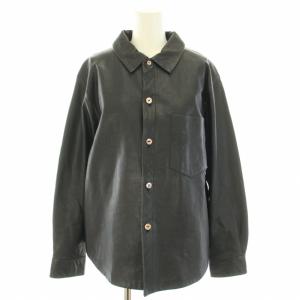 ラムレザージャケット シャツジャケット アウター 3 L 黒 ブラック