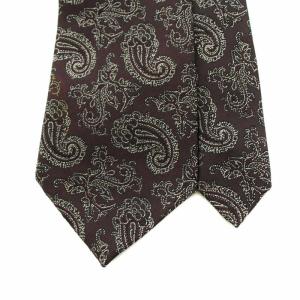 COMME des GARCONS HOMME ネクタイ レギュラータイ ペイズリー柄 ヴィンテージ 絹 シルク 茶 ブラウン 白 ホワイト