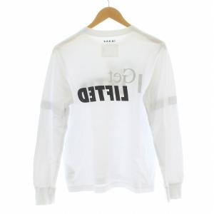 sacai 22SS I Get LIFTED Tシャツ カットソー 長袖 クルーネック フェイクレイヤード ロゴ プリント コットン