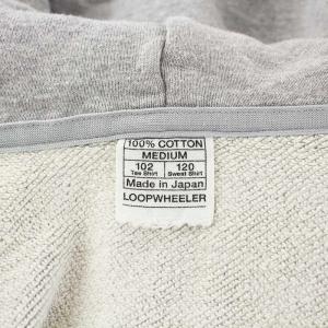 LOOPWHEELER パーカー ジップアップ ロゴ コットン M グレー