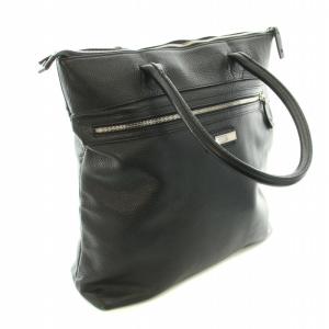 ARMANI COLLEZIONI ハンドバッグ トートバッグ レザー ロゴプレート 黒 ブラック