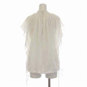 Drawer 20SS ジョーゼットギャザーブラウス ノースリーブ プルオーバー 36 S 白 ホワイト 6521-234-0784