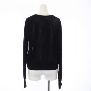 Deuxieme Classe 23SS Daintiness ニット セーター クルーネック 長袖 シアー 黒 ブラック 23080500708010