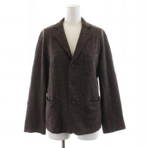 カルゼコットン テーラードジャケット シングル ウール 2 M 茶 ブラウン
