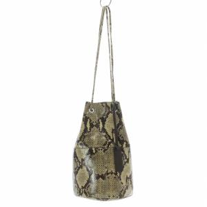 24SS Python Camo ハンドバッグ 巾着 パイソン柄 レザー 牛革 茶 ブラウン ベージュ