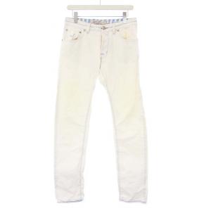 デニムパンツ ジーンズ ステッチ ストレート ボタンフライ W31 白 ホワイト /KH