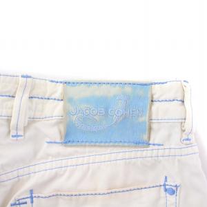 JACOB COHEN デニムパンツ ジーンズ ステッチ ストレート ボタンフライ W31 白 ホワイト /KH