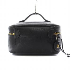 CHANEL ココマーク キャビアスキン バニティバッグ 化粧ポーチ 黒