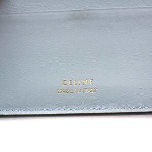 セリーヌ　スモールフォールデットマルチファンクション　グレー　ライトブルー CELINE - セリーヌ スモールフォールデットマルチファンクション