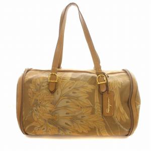 Salvatore Ferragamo ボストンバッグ PVC 花柄 ベージュ