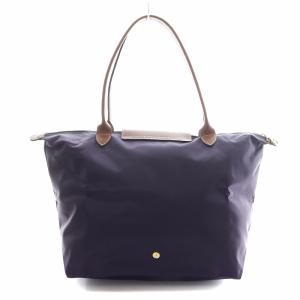 Longchamp ルプリアージュ LE PLIAGE トートバッグ ナイロン レザー L 紫 パープル 茶 ブラウン 1899089645