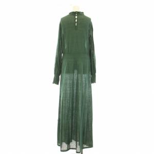 Ron Herman ワンピース ロング ハイネック 長袖 コットン 麻 リネン混 S 緑 グリーン