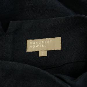 MARGARET HOWELL ワイドパンツ 麻 リネン 1 S 紺 ネイビー