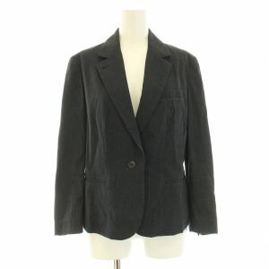 MARGARET HOWELL セットアップ 上下 テーラードジャケット シングル スラックスパンツ ストレート ボタンフライ 麻 リネン混 2 M 黒 ブラック