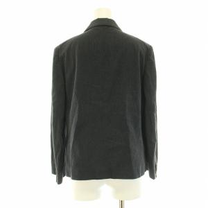 MARGARET HOWELL セットアップ 上下 テーラードジャケット シングル スラックスパンツ ストレート ボタンフライ 麻 リネン混 2 M 黒 ブラック