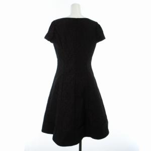 M'S GRACY フレアワンピース ミモレ ロング リボン柄 半袖 38 M 黒 ブラック ピンク