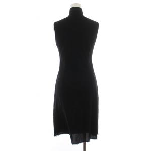 VIVIENNE TAM ワンピース ひざ丈 ノースリーブ 刺繍 龍 シルク 絹 0 XS 黒 ブラック