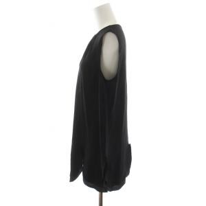 PRADA シャツ ブラウス ノースリーブ シルク 絹 40 M 黒 ブラック