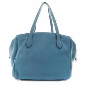 FENDI バウレット ハンドバッグ ショルダーバッグ レザー ブルー 8BL120-Q10