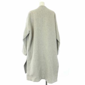 ENFOLD ラムウールストールコート ロング アウター アシンメトリー 36 S グレー 300AA230-2000