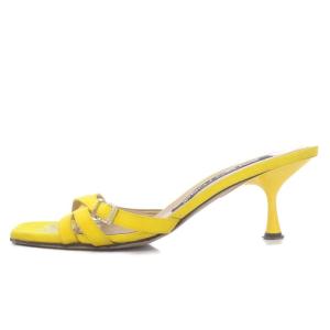 Sergio Rossi SR Mini Prince サンダル ミュール ピンヒール 38 25cm 黄 イエロー
