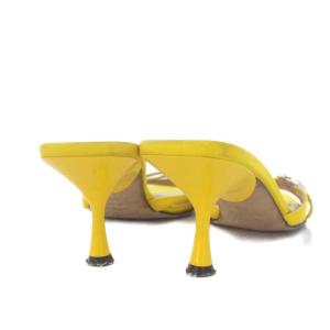 Sergio Rossi SR Mini Prince サンダル ミュール ピンヒール 38 25cm 黄 イエロー