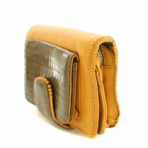 JAMIN PUECH 二つ折り財布 ウォレット バイカラー レザー マスタード カーキ