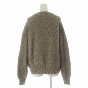 POLO RALPH LAUREN ニット セーター プルオーバー クルーネック ロゴプリント 長袖 SP M 茶 ブラウン 黄 イエロー