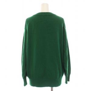 Spick&Span 21AW ESSENCEロゴニット セーター 長袖 ウール 緑 グリーン