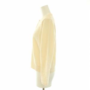 ANAYI 20SS ニットカーディガン ラウンドネック 長袖 パール装飾 ハイゲージ タグ付き ウール 2 M アイボリー