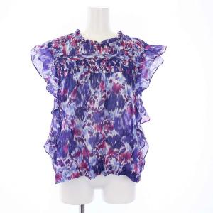 ISABEL MARANT ETOILE セットアップ 上下 ノースリーブブラウス ひざ丈スカート 総柄 34 36 S M 紫 パープル ピンク